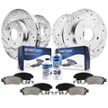 Detroit Axle - Brake Kit for 2000-2005 Buick LeSabre, 2000-2002 Park Avenue, 2001-2003 Olds Aurora, Drilled Slotted Brake Rotors